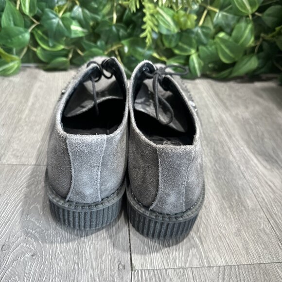 TUK Creepers Goth Pointed Toe Gray Suede Laces Shoes Sz 11 main image 10